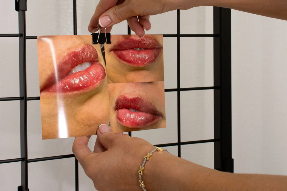 An image of someone holding an image lips
